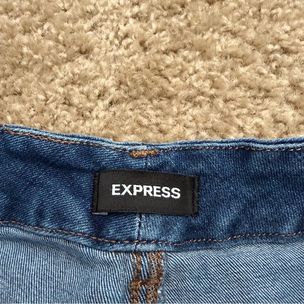 Express Skinny High Rise Classic Blue Denim Jeans - Picture 4 of 5